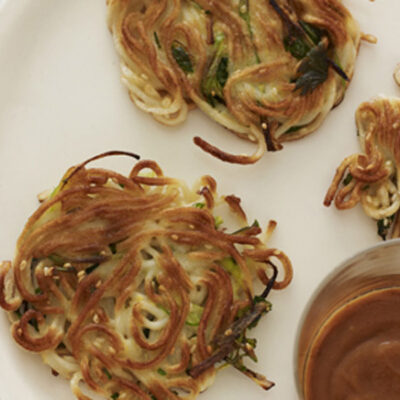 Sesame Scallion Lomein Pancakes