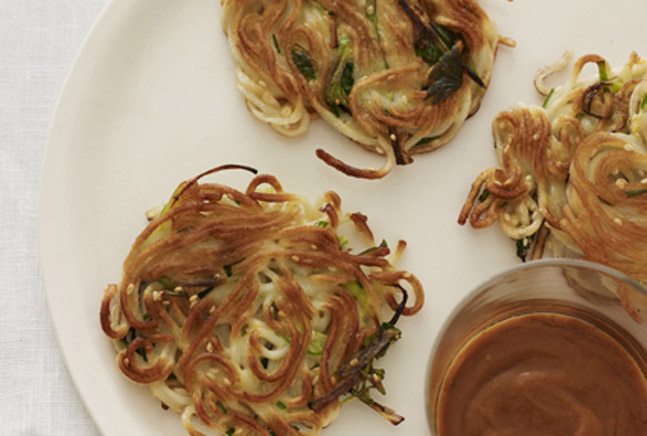 Sesame Scallion Lomein Pancakes
