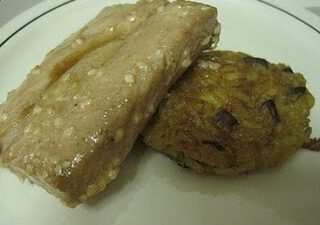 Sesame-Soy Salmon w/ Crispy Brown Rice Cake