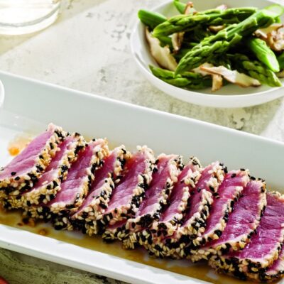 Sesame Tuna with Ginger-Miso Dip