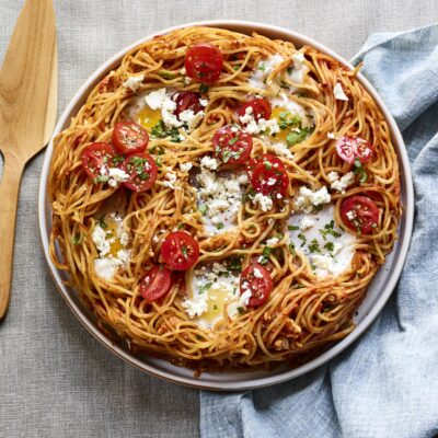 Shakshuka Spaghetti Pie