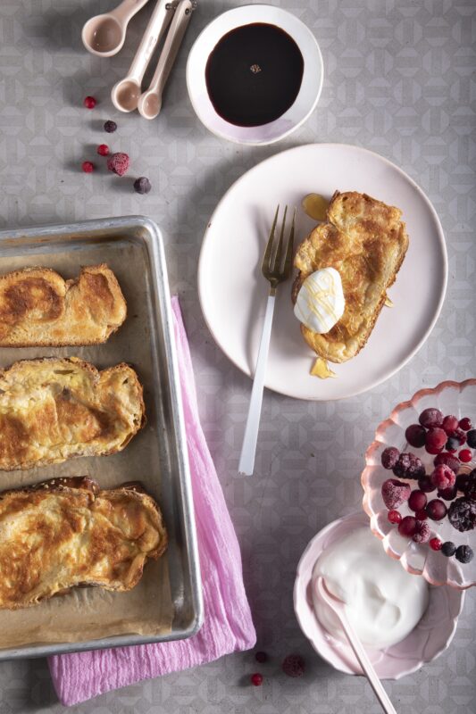 Sheet pan challah french toast