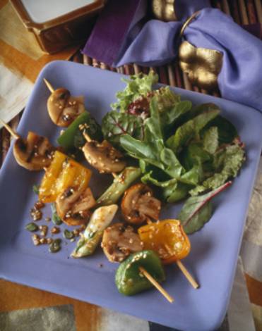 Skewered Korean Beef with Mushrooms