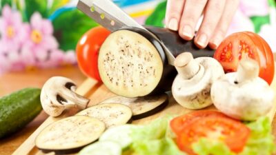slicing veggies