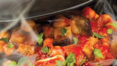 tuscan eggplan tomato chickpea stew