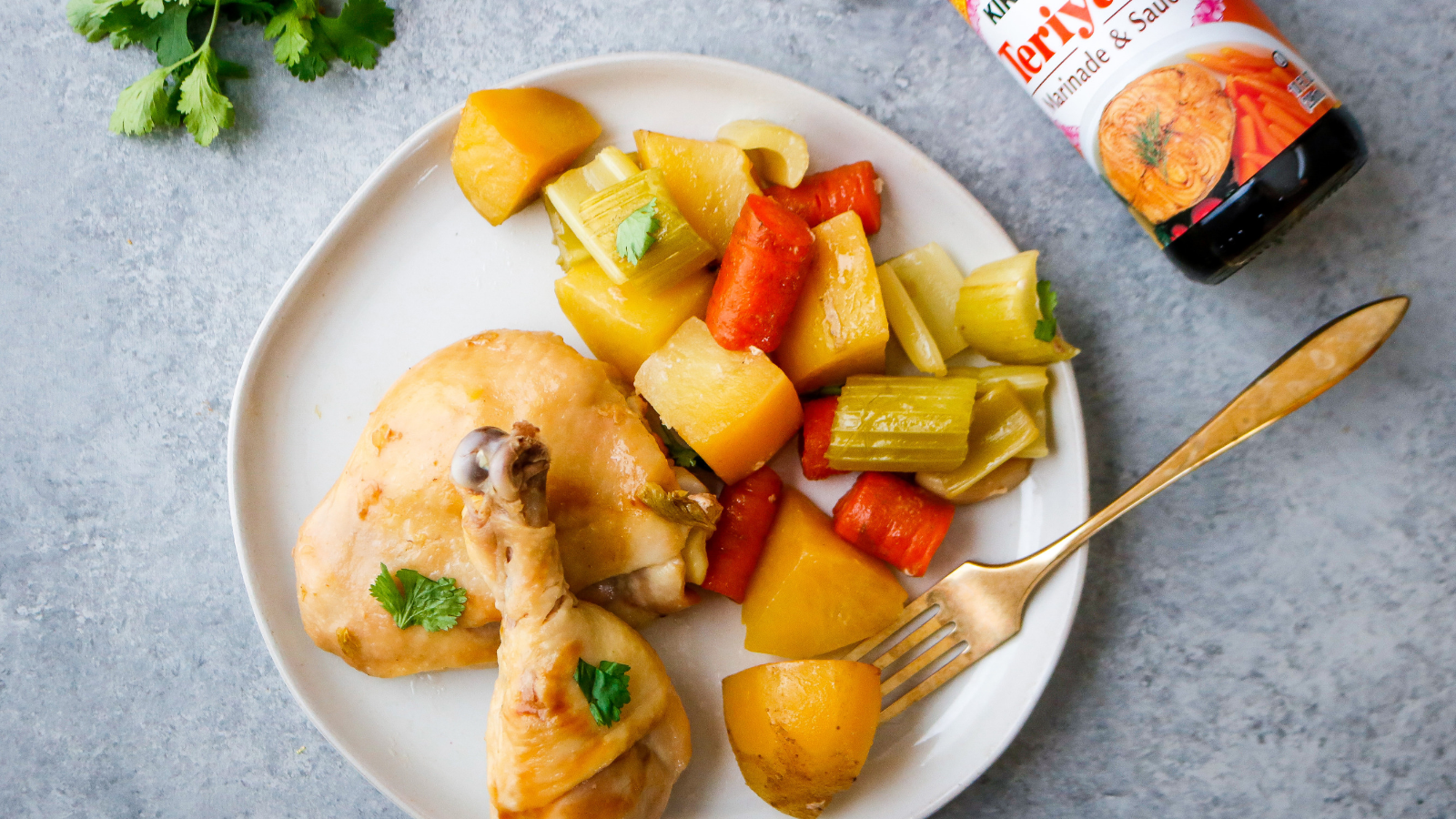 Slow Cooker Teriyaki Chicken Dinner with Potatoes and Carrots
