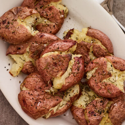 Crispy Smashed New Potatoes