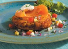 Smoked Coho Salmon on Idaho&reg; Baked Potato Cake