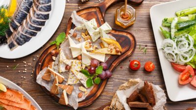 Smoked fish and cheese platter