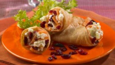 Smoked Salmon and Cranberry Cones