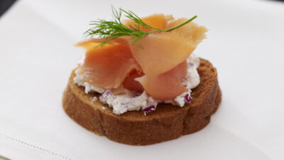 smoked salmon and cream cheese bruschetta
