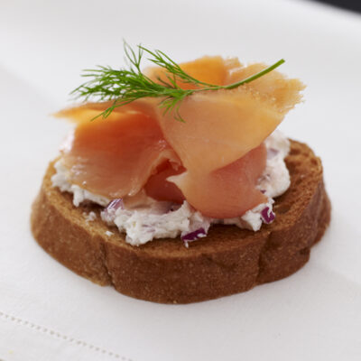 smoked salmon and cream cheese bruschetta