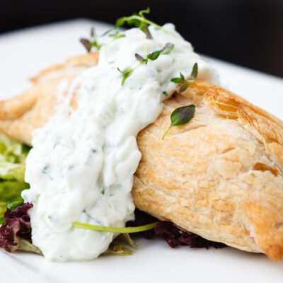 smoked salmon and spinach puff pastry russian pie