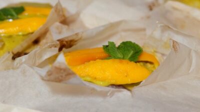 Snapper Pockets with Mango-Cilantro Mojo