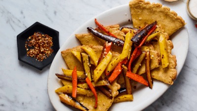 Socca with Roasted Carrots