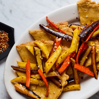 Socca with Roasted Carrots