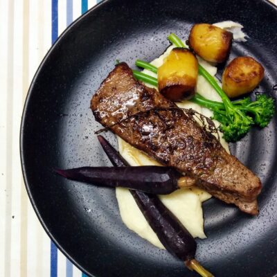 Sous Vide Steak with Mini Potato Fondants