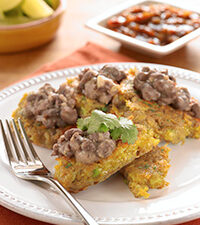 South of the Border Latkes with Black Bean Topping