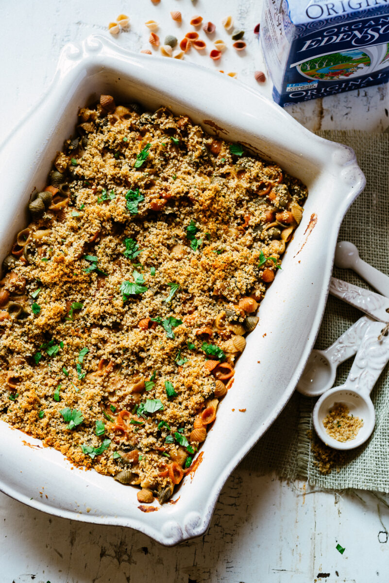 Soy Macaroni and "Cheese" with Vegetable Shells