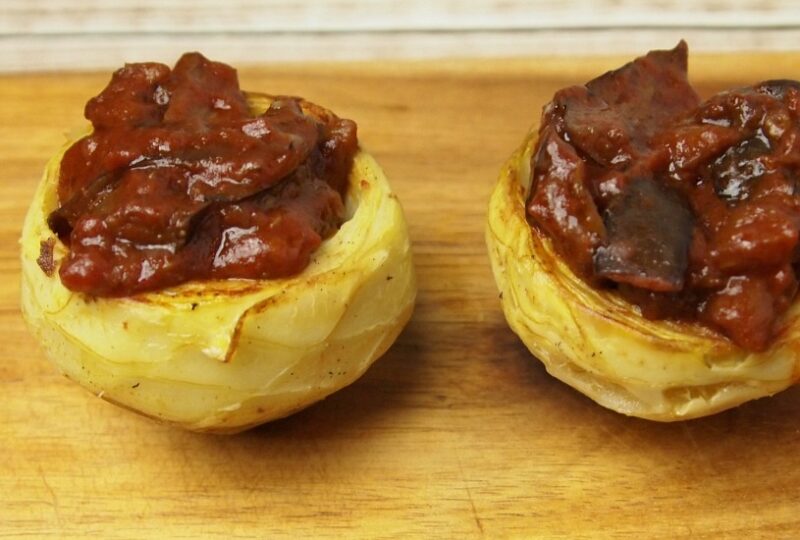 spanish eggplant stuffed artichoke bottoms