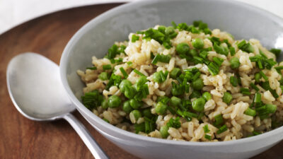 Spiced Brown Rice with Peas