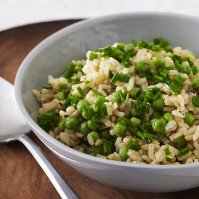 Spiced Brown Rice with Peas