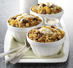 Spiced California Raisin-Honey Couscous with Yogurt-Rum Sauce