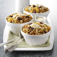 Spiced California Raisin-Honey Couscous with Yogurt-Rum Sauce