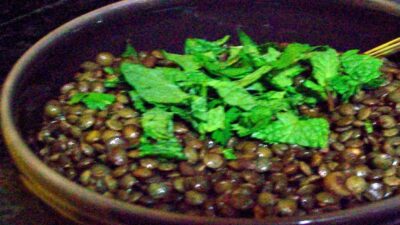 Spiced Lentils with Mint and Cilantro