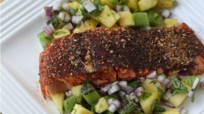 Spiced Rubbed Salmon With Pineapple Salsa