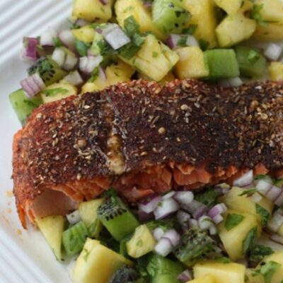 Spiced Rubbed Salmon With Pineapple Salsa