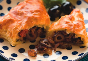 Spicy Picadillo Olive Triangles