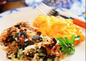 Spicy Sage and Olive Hash Browns
