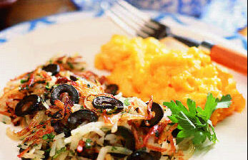 Spicy Sage and Olive Hash Browns