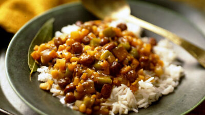 Spicy Vegetable Stew with California Raisins (Sambhar)