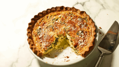 Spinach and cheese quiche