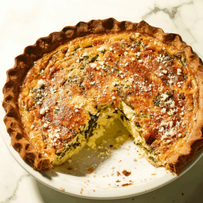 Spinach and cheese quiche