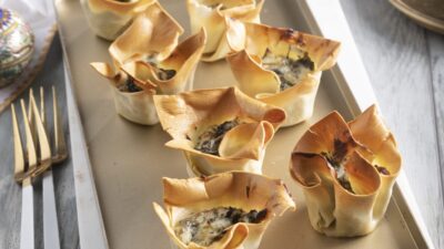 Spinach cheese wonton cups 2