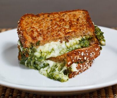 Spinach Pesto Grilled Cheese Sandwich