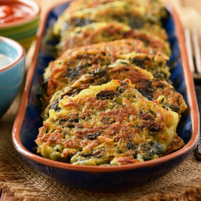 SPINACH POTATO STEAKHOUSE LATKES