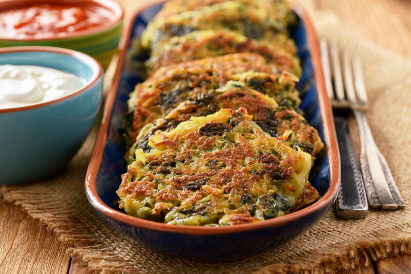 SPINACH POTATO STEAKHOUSE LATKES