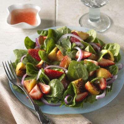 Spinach Salad with Grilled and Fresh Fruit