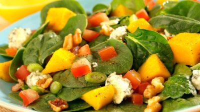 Spinach Salad with Mango Vinaigrette