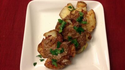 squashed potatoes