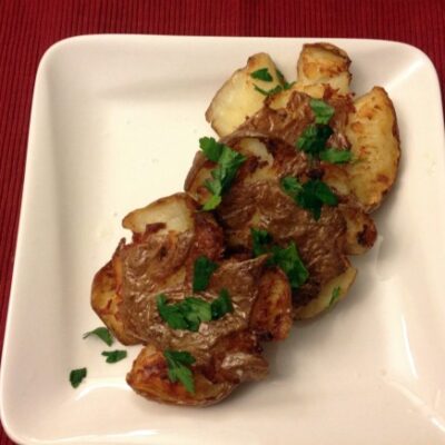 squashed potatoes