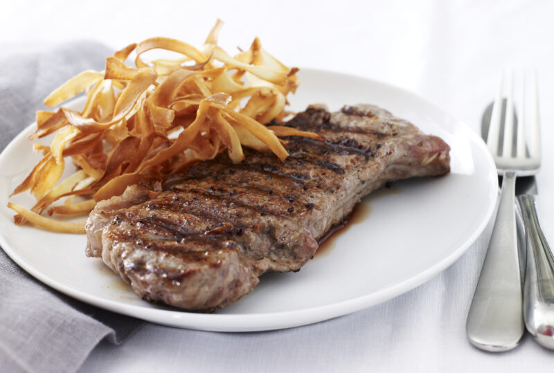 GRILLED RIB EYE WITH CRISPY PARSNIPS