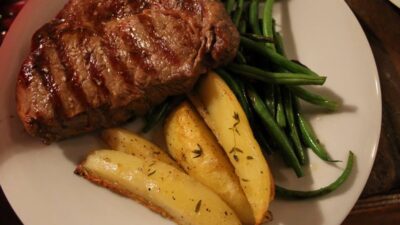 steak with red wine sauce from tuscany