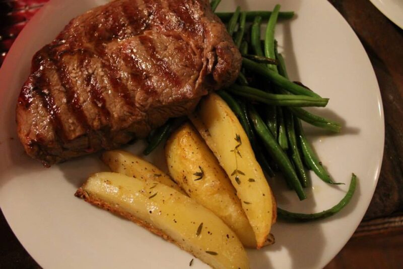 steak with red wine sauce from tuscany