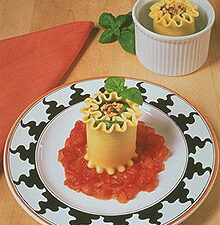 Steamed Chicken Lasagne with Fresh Tomato Sauce
