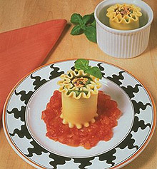 Steamed Chicken Lasagne with Fresh Tomato Sauce